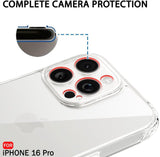 VAKIBO Premium Clear 1.5MM Thick Transparent Soft TPU Rubber Back Cover Case With Camera Protection Suitable for Apple iPhone 16 Pro