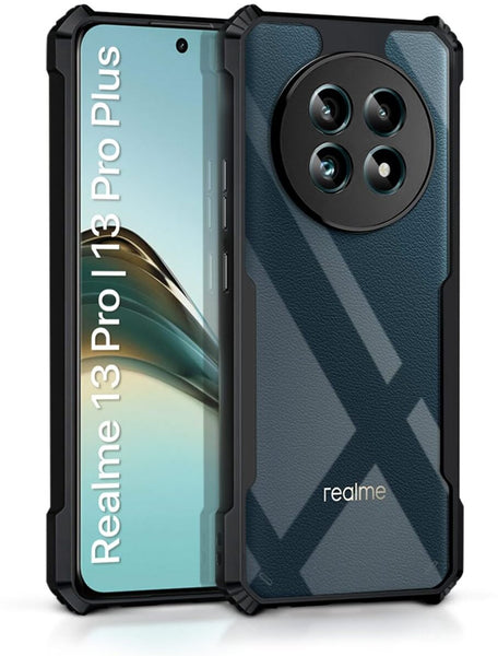 VAKIBO Super Premium Black Border Transparent Case With Corner Protection & Camera Protection Suitable for Realme 13 Pro 5G