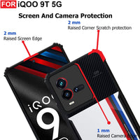 VAKIBO Super Premium Black Border Transparent Case With Corner Protection & Camera Protection Suitable for iQOO 9T 5G