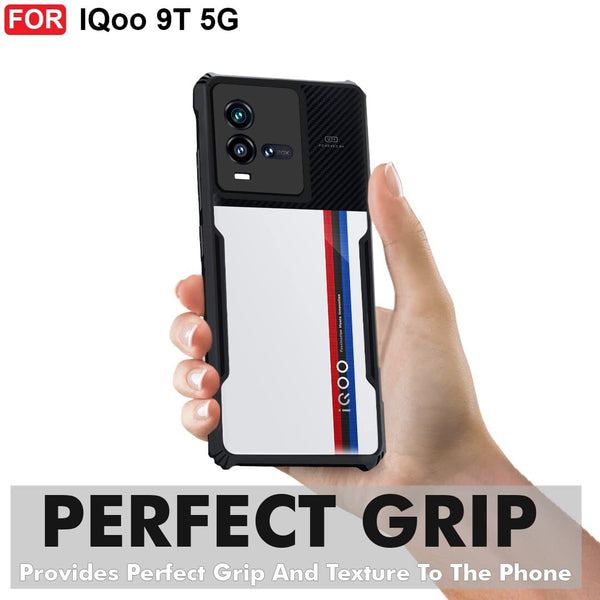 VAKIBO Super Premium Black Border Transparent Case With Corner Protection & Camera Protection Suitable for iQOO 9T 5G