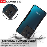 VAKIBO Super Premium Black Border Transparent Case With Corner Protection & Camera Protection Suitable for iQOO 6