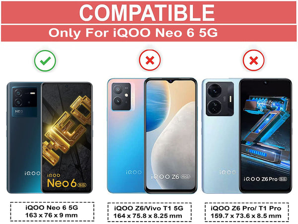 VAKIBO Super Premium Black Border Transparent Case With Corner Protection & Camera Protection Suitable for iQOO 6
