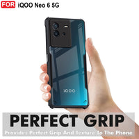 VAKIBO Super Premium Black Border Transparent Case With Corner Protection & Camera Protection Suitable for iQOO 6
