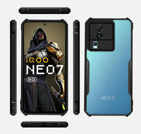VAKIBO Super Premium Black Border Transparent Case With Corner Protection & Camera Protection Suitable for iQOO Neo 7 Pro 5G