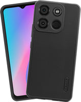VAKIBO Niukin Dotted Design Black Coloured Soft TPU Rubber Back Cover Case With Camera Protection Ring Suitable for itel A60
