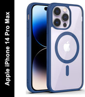 VAKIBO Megnatic Magsafe Blue Coloured Soft with Hard back Back Cover Case With Camera Protection Ring Suitable for iPhone 14 Pro Max