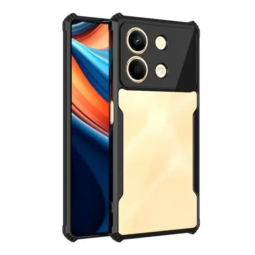 VAKIBO Super Premium Black Border Transparent Case With Corner Protection & Camera Protection Suitable for Mi Poco X6 Neo
