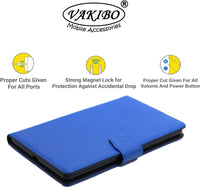 VAKIBO Mercury Premium Blue Coloured made With Canvas and TPU Flip Cover Case Suitable for Lenovo Tab K10