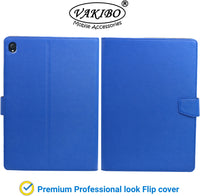 VAKIBO Mercury Premium Blue Coloured made With Canvas and TPU Flip Cover Case Suitable for Lenovo Tab K10