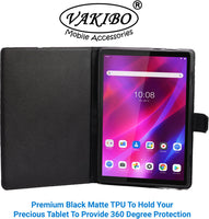 VAKIBO Mercury Premium Pink Coloured made With Canvas and TPU Flip Cover Case Suitable for Lenovo Tab K10
