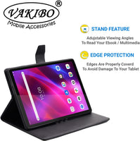 VAKIBO Mercury Premium Pink Coloured made With Canvas and TPU Flip Cover Case Suitable for Lenovo Tab K10