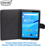 VAKIBO Mercury Premium Black Coloured made With Canvas and TPU Flip Cover Case Suitable for Samsung Galaxy TAB A8 X205/X200