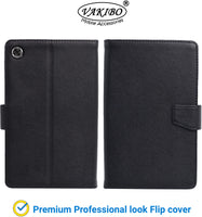 VAKIBO Mercury Premium Black Coloured made With Canvas and TPU Flip Cover Case Suitable for Samsung Galaxy TAB A8 X205/X200