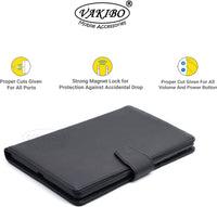 VAKIBO Mercury Premium Black Coloured made With Canvas and TPU Flip Cover Case Suitable for Samsung Galaxy TAB A8 X205/X200