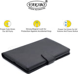 VAKIBO Mercury Premium Black Coloured made With Canvas and TPU Flip Cover Case Suitable for Samsung Galaxy TAB A8 X205/X200