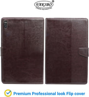 VAKIBO Premium Dotted Design Dark Brown Coloured Synthatic Leather Flip Cover Case Suitable for Lenovo Tab M10 HD 10.1 X505