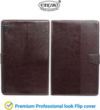 VAKIBO Premium Dotted Design Dark Brown Coloured Synthatic Leather Flip Cover Case Suitable for Lenovo Tab M10 HD 10.1 X505