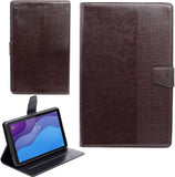 VAKIBO Premium Dotted Design Dark Brown Coloured Synthatic Leather Flip Cover Case Suitable for Lenovo Tab M10 HD 10.1 X505