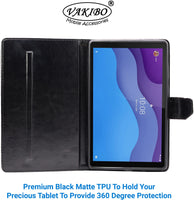 VAKIBO Premium Dotted Design Dark Brown Coloured Synthatic Leather Flip Cover Case Suitable for Lenovo Tab M10 HD 10.1 X505