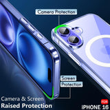 VAKIBO Megnatic Magsafe Transparent Soft with Hard back Back Cover Case With Camera Protection Ring Suitable for Apple iPhone 16