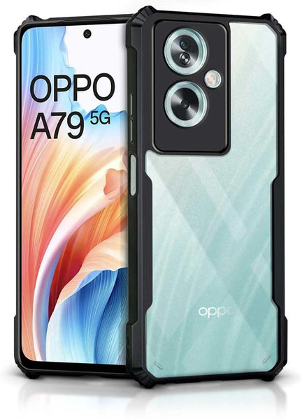 VAKIBO Super Premium Black Border Transparent Case With Corner Protection & Camera Protection Suitable for Oppo A79 5G