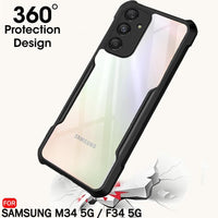 VAKIBO Super Premium Black Border Transparent Case With Corner Protection & Camera Protection Suitable for Samsung M34 5G