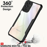 VAKIBO Super Premium Black Border Transparent Case With Corner Protection & Camera Protection Suitable for Samsung M34 5G