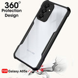 VAKIBO Best Selling Black and Transparent Back Cover Case Made With Soft TPU and Acrylic With 4 Corner and Camera Protection Suitable for Samsung Galaxy A05S