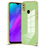 VAKIBO Golden Chrome Border Pista Coloured Soft TPU Back Cover Case With Camera Protection Suitable for Mi Redmi 7