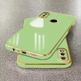 VAKIBO Golden Chrome Border Pista Coloured Soft TPU Back Cover Case With Camera Protection Suitable for Mi Redmi 7