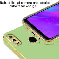 VAKIBO Golden Chrome Border Pista Coloured Soft TPU Back Cover Case With Camera Protection Suitable for Mi Redmi 7