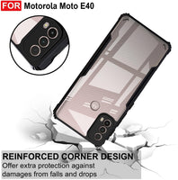 VAKIBO Super Premium Black Border Transparent Case With Corner Protection & Camera Protection Suitable for Moto E30