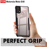 VAKIBO Super Premium Black Border Transparent Case With Corner Protection & Camera Protection Suitable for Moto E30