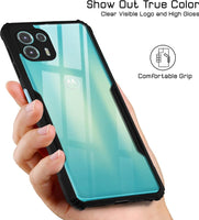 VAKIBO Best Selling Black and Transparent Back Cover Case Made With Soft TPU and Acrylic With 4 Corner and Camera Protection Suitable for Moto Edge 20 Fusion