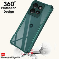 VAKIBO Best Selling Green Coloured Made With Soft TPU and Acrylic Back Cover Case With 4 Corner and Camera Protection Suitable for Moto Edge 50