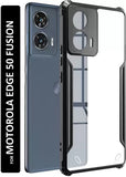 VAKIBO Super Premium Black Border Transparent Case With Corner Protection & Camera Protection Suitable for Moto Edge 50 Fusion