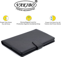 VAKIBO Mercury Premium Black Coloured made With Canvas and TPU Flip Cover Case Suitable for Moto Tab G20