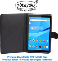VAKIBO Mercury Premium Black Coloured made With Canvas and TPU Flip Cover Case Suitable for Moto Tab G20