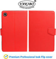 VAKIBO Mercury Premium Red Coloured made With Canvas and TPU Flip Cover Case Suitable for Moto Tab G20