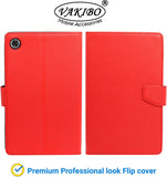 VAKIBO Mercury Premium Red Coloured made With Canvas and TPU Flip Cover Case Suitable for Moto Tab G20