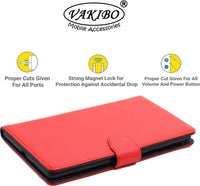 VAKIBO Mercury Premium Red Coloured made With Canvas and TPU Flip Cover Case Suitable for Moto Tab G20