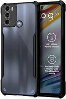 VAKIBO Super Premium Black Border Transparent Case With Corner Protection & Camera Protection Suitable for Moto G60