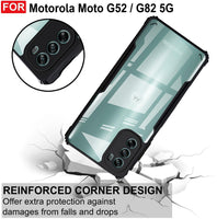VAKIBO Best Selling Black and Transparent Back Cover Case Made With Soft TPU and Acrylic With 4 Corner and Camera Protection Suitable for Moto G52