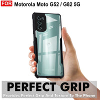 VAKIBO Best Selling Black and Transparent Back Cover Case Made With Soft TPU and Acrylic With 4 Corner and Camera Protection Suitable for Moto G52