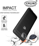 VAKIBO Carbon Fiber Brushed Black Coloured Soft TPU Back Cover Case With Camera Protection Ring Suitable for Moto G