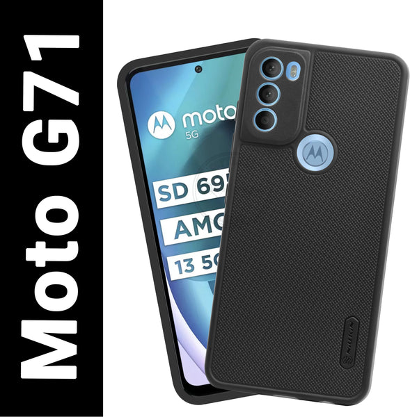 VAKIBO Dotted Black Coloured Made with Silicon Rubber TPU Back Cover Case Suitable for Moto G71