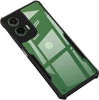 VAKIBO Best Selling Black and Transparent Back Cover Case Made With Soft TPU and Acrylic With 4 Corner and Camera Protection Suitable for Moto G35