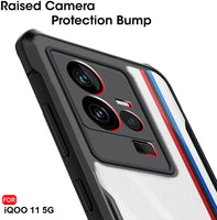 VAKIBO Super Premium Black Border Transparent Case With Corner Protection & Camera Protection Suitable for iQOO 11 5G
