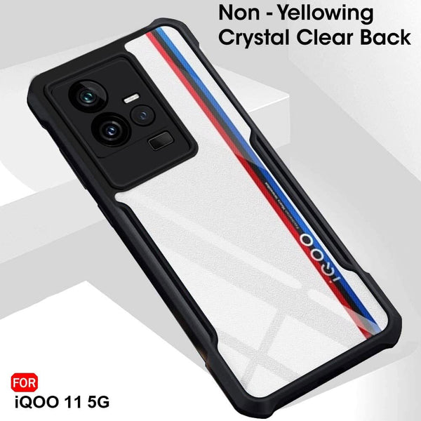 VAKIBO Super Premium Black Border Transparent Case With Corner Protection & Camera Protection Suitable for iQOO 11 5G