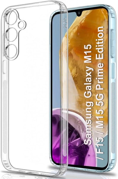 VAKIBO Premium Clear 1.5MM Thick Transparent Soft TPU Rubber Back Cover Case With Camera Protection Suitable for Samsung Galaxy F15 5G